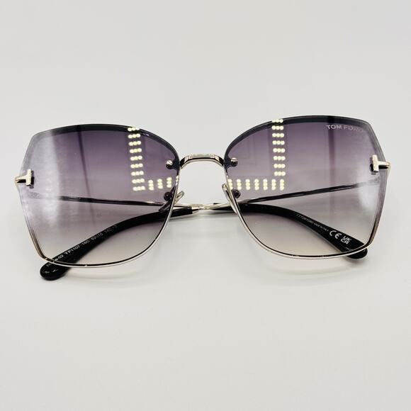 Tom Ford Sunglasses NICKIE-02 TF1107 16C Shiny Palladium Butterfly Gradient 62mm main image 13